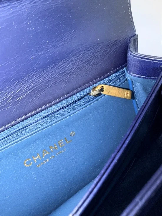 Chanel 2017 Small Paris Cosmopolite Flap Bag Deep Navy Blue - Picture 14 of 16